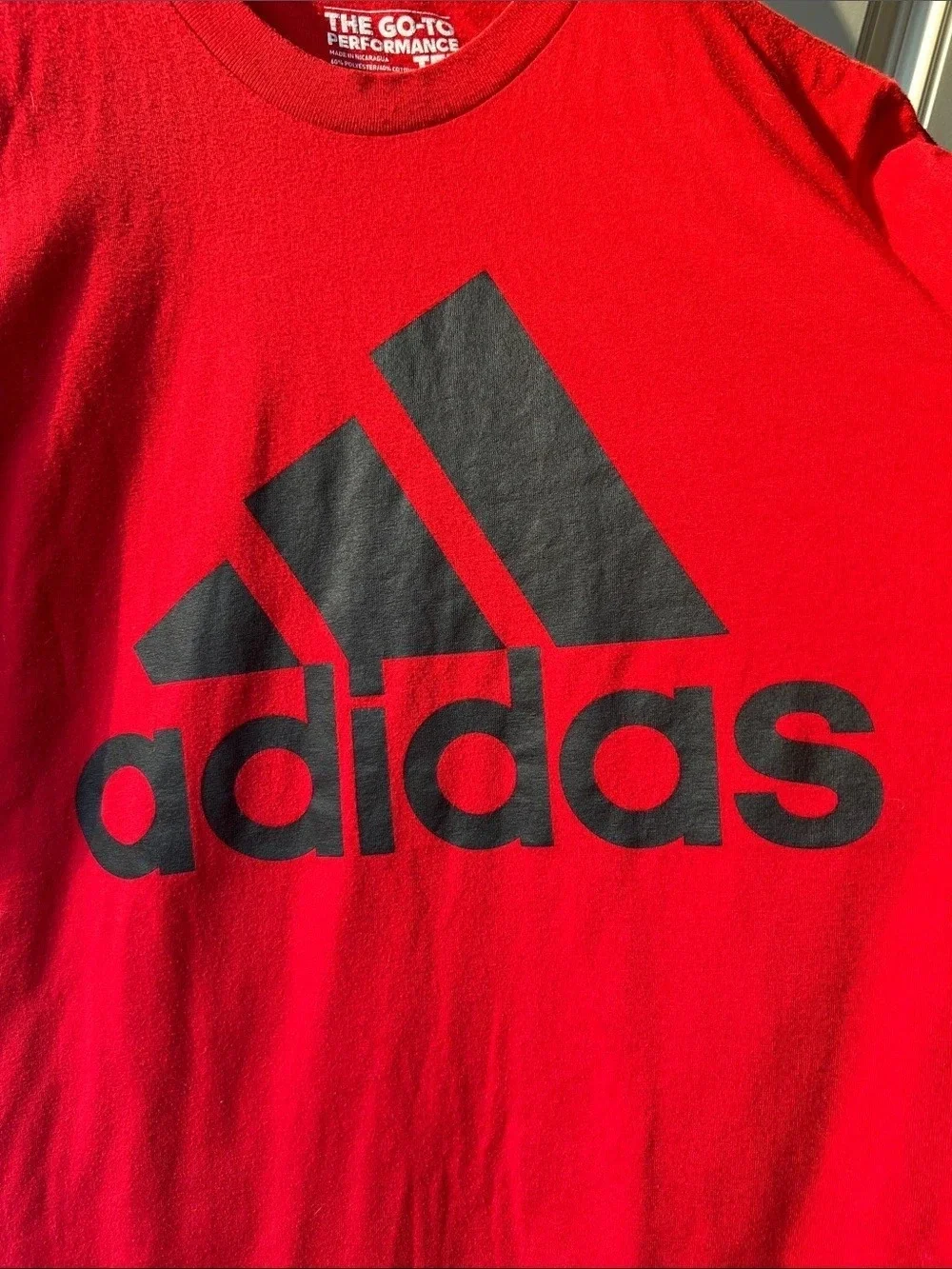 adidas The Go-To Performance Tee Red & Black Small